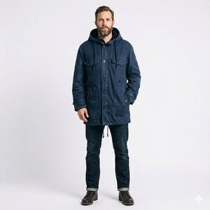 Men's Classic Navy Hooded Field Jacket